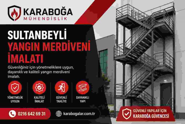 Sultanbeyli Yangın Merdiveni İmalatı ve Montajı | Güvenli Kaçış Sistemleri | Karaboğa Mühendislik