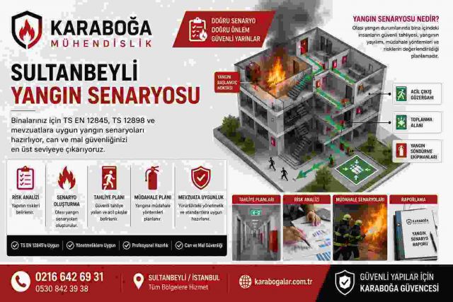 Sultanbeyli Yangın Senaryosu Hazırlama Hizmetleri | Karaboğa Mühendislik